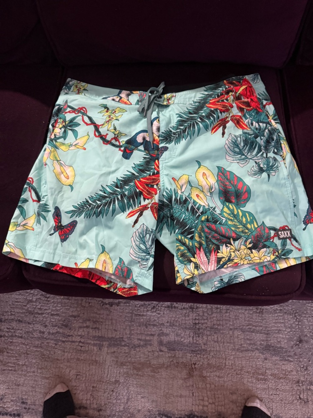 Saxx Tropical Mint Floral Hybrid Shorts